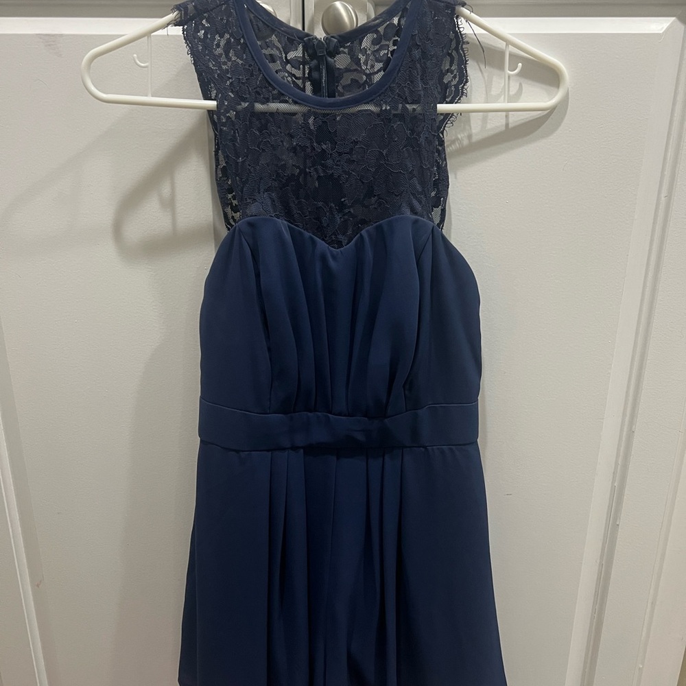 Elegant Navy Lace Romper